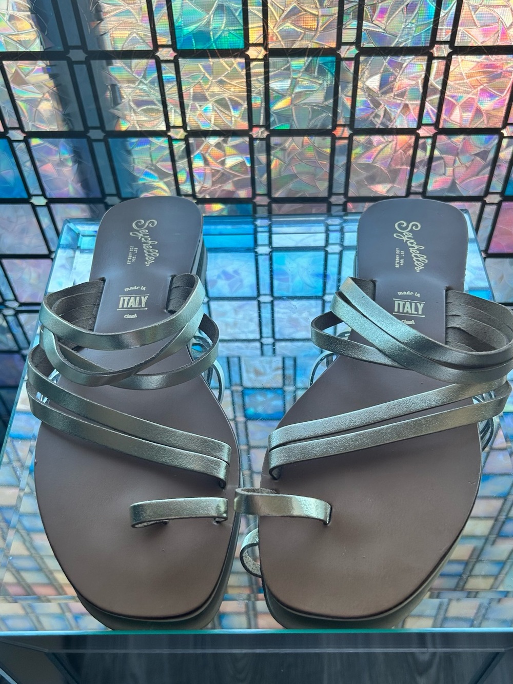 Seychelles ☀️🌧️💐Summer Rain Gold✨Metallic Multi-Strap Slide Sandals